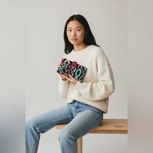 Roxy Black and Pink Logo Wallet